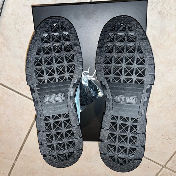 Puma Dua Lipa Platform WMNS Mayze Suede Black Blue Glow Sneakers - Picture 5 of 9